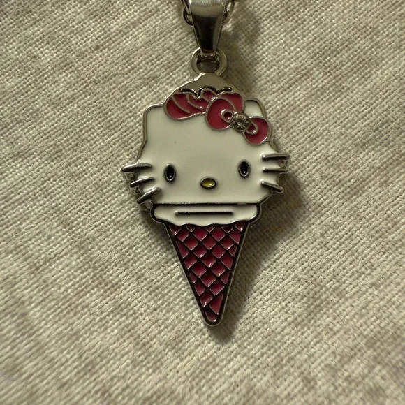 New Silver-Tone Hello Kitty Ice Cream Necklace! 🍦 - Picture 2 of 4